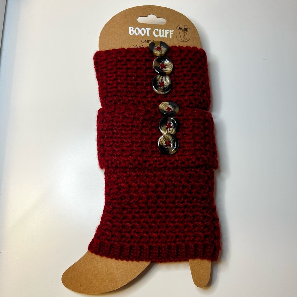NWT Brand new  never worn Boot Cuff set one size Dark red